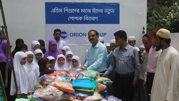 Orion Group distributes clothes to the orphan and students to make their Eid day joyful
